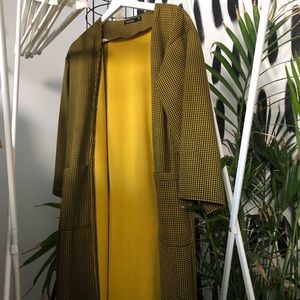 Petite Dogtooth Tie Detail Longline Duster